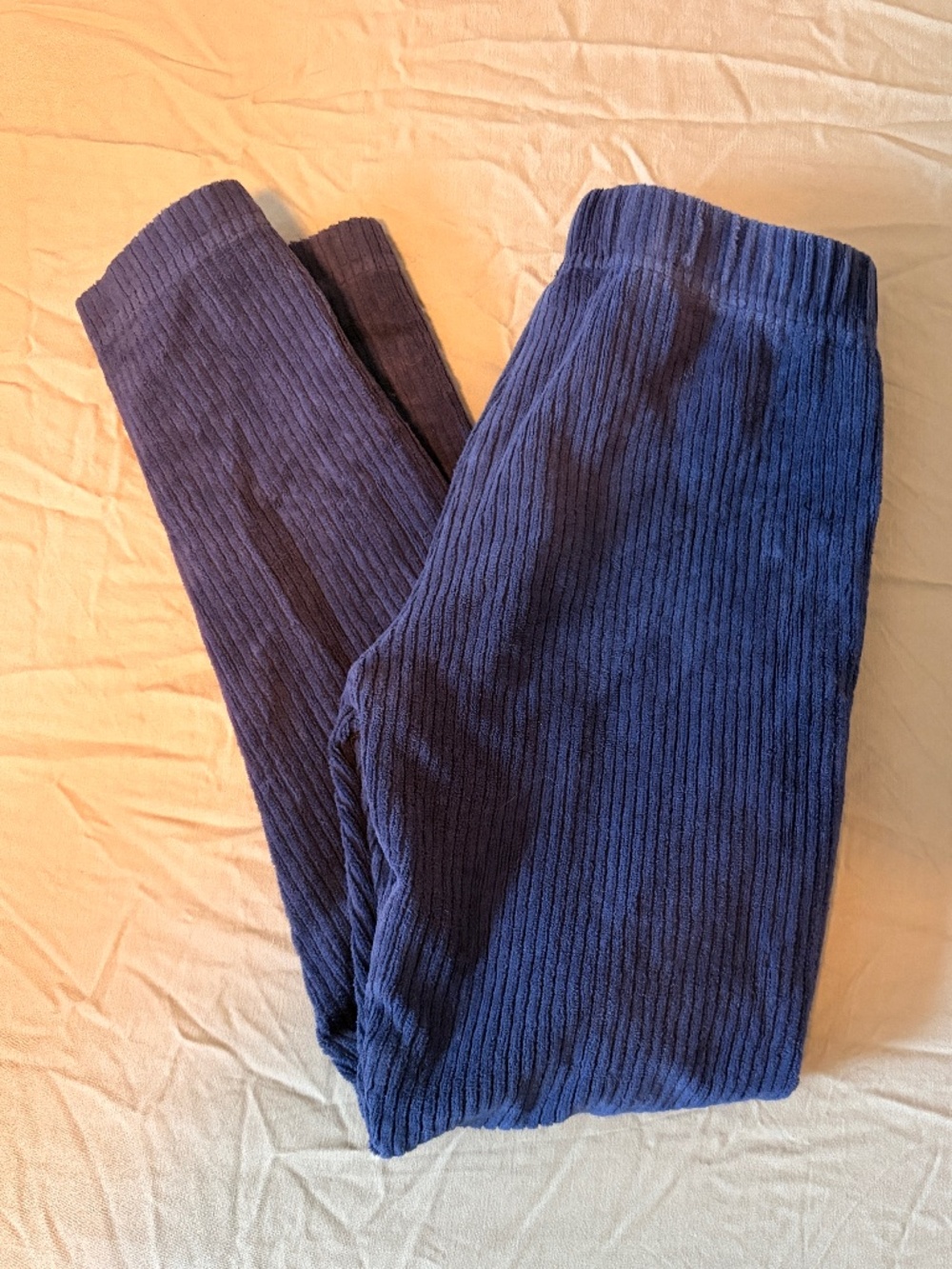 Hanna Andersson ribbed Velour leggings navy sz. 120 aka 6-7